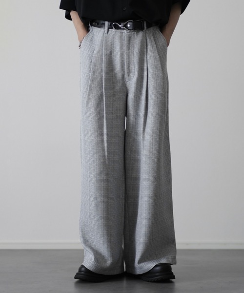 ETELIO（エテリオ）の「総柄サマーツイードワイドバギーパンツ【セットアップ可能】（その他パンツ・メンズ・ブラウン系/ライトグレー系/ブラック系・S/M/L/XL）」の12枚目の写真