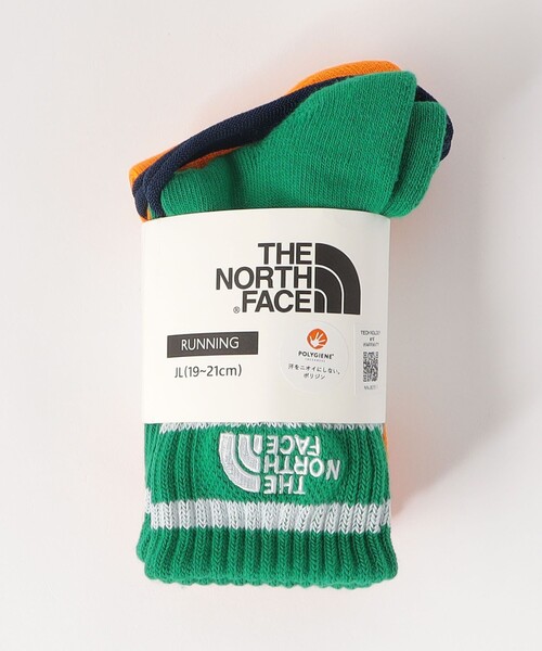 THE NORTH FACE（ザノースフェイス）の「＜THE NORTH FACE＞ラン 2P クルー ソックス / キッズ（ソックス/靴下・キッズ・ブラック/ケリーグリーン・19-21cm）」の15枚目の写真