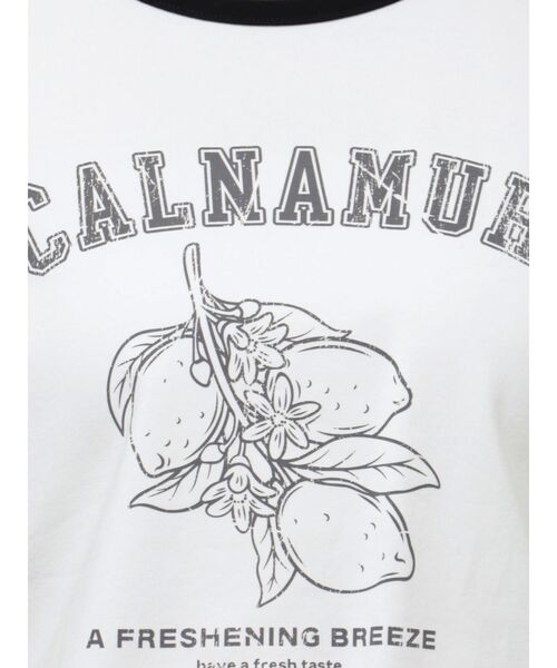 CALNAMUR（カルナムール）の「COLOR SCHEME LEMON PRINT TEE/カラースキームレモンプリントTシャツ（Tシャツ/カットソー・レディース・ネイビー/ホワイト/レッド・FREE）」の20枚目の写真