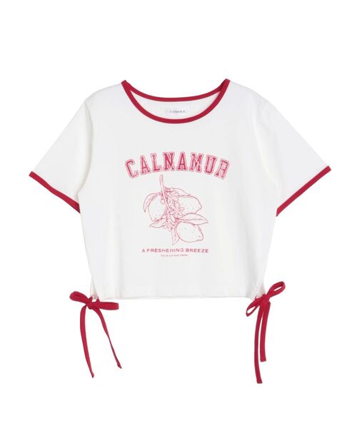 CALNAMUR（カルナムール）の「COLOR SCHEME LEMON PRINT TEE/カラースキームレモンプリントTシャツ（Tシャツ/カットソー・レディース・ネイビー/ホワイト/レッド・FREE）」の3枚目の写真