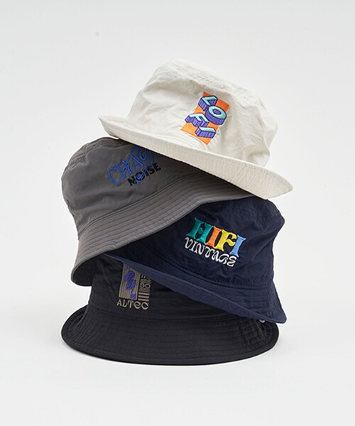 FREAK'S STORE（フリークスストア）の「NYLON EMB BUCKET HAT バケットハット（ハット・メンズ・ブラック/グレー/ネイビー/ホワイト・ONE SIZE）」の13枚目の写真
