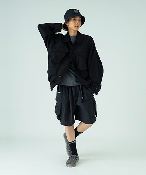 FREAK'S STORE（フリークスストア）の「NYLON EMB BUCKET HAT バケットハット（ハット・メンズ・ブラック/グレー/ネイビー/ホワイト・ONE SIZE）」の18枚目の写真