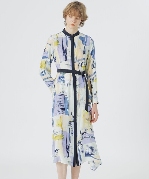 LOVELESS（ラブレス）の「ニュアンスプリントワンピース（シャツワンピース・レディース・ブルー/レッド系その他・34/36/38）」の2枚目の写真