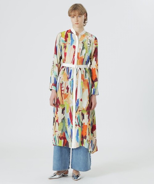 LOVELESS（ラブレス）の「ニュアンスプリントワンピース（シャツワンピース・レディース・ブルー/レッド系その他・34/36/38）」の3枚目の写真