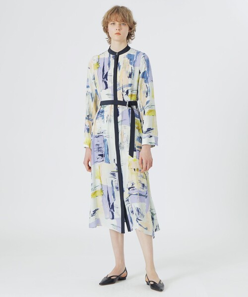 LOVELESS（ラブレス）の「ニュアンスプリントワンピース（シャツワンピース・レディース・ブルー/レッド系その他・34/36/38）」の4枚目の写真