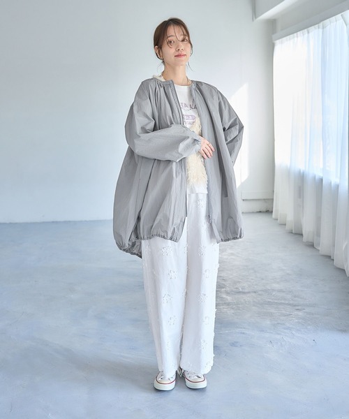 studio CLIP(スタディオクリップ)の「【撥水加工】リップストップバルーンブルゾン(ブルゾン・レディース・グレー/ベージュ・FREE)」の7枚目の写真