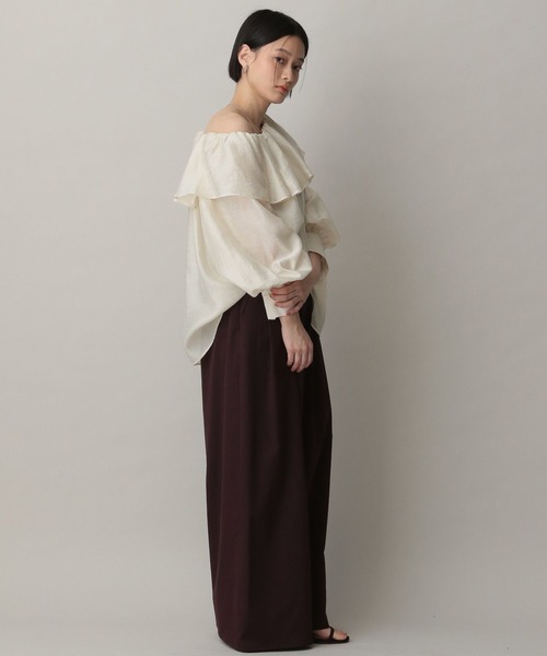 A part by（アパートバイ）の「リネンフリルブラウス（シャツ/ブラウス・レディース・ブラック/アイボリー/ブルー系その他3/ベージュ系その他/ボルドー・FREE）」の8枚目の写真