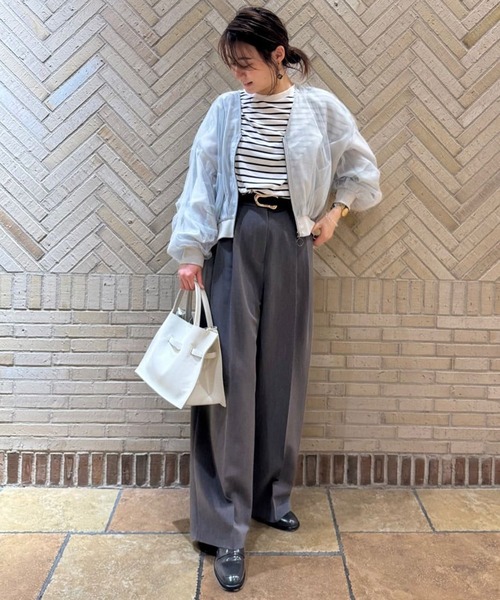 Jines(ジネス)の「接触冷感フレンチスリーブボーダーカットソー(Tシャツ/カットソー・レディース・ブラック/レッド・38)」の22枚目の写真