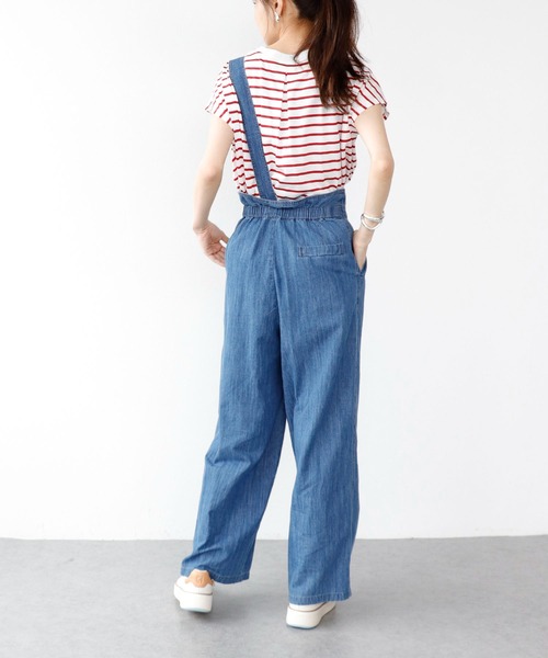 Jines(ジネス)の「接触冷感フレンチスリーブボーダーカットソー(Tシャツ/カットソー・レディース・ブラック/レッド・38)」の17枚目の写真