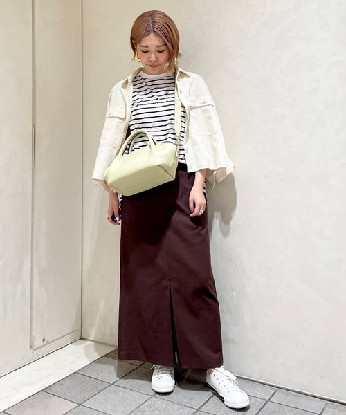 ジェイプレス　新品未使用ボーダーカットソーLサイズ 接触冷感フレンチスリーブボーダーカットソー（Tシャツ