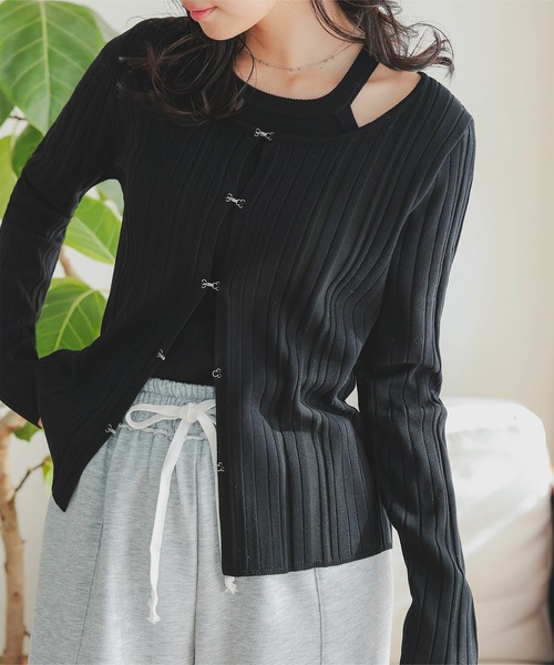 アメスリニット×ホックカーディガンアンサンブル（アンサンブル