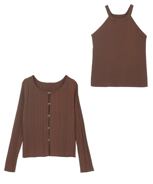 アメスリニット×ホックカーディガンアンサンブル（アンサンブル