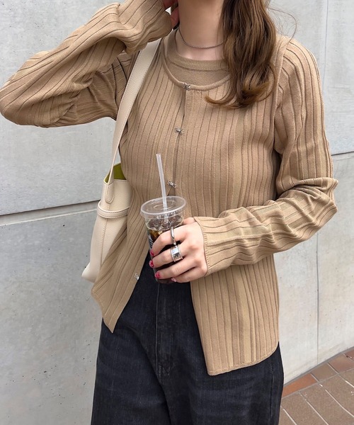 KOBE LETTUCE(コウベレタス)の「アメスリニット×ホックカーディガンアンサンブル(アンサンブル・レディース・グリーン/ブラウン/グレイッシュベージュ/ブラック・M)」の22枚目の写真