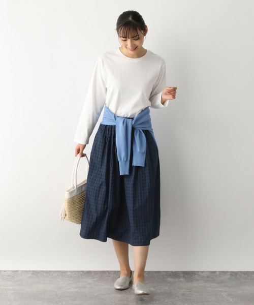 FOUND GOOD（ファウンドグッド）の「ボリュームミディスカート（スカート・レディース・グレー系/アイボリー/ブラック/グリーン系5・L/M/S）」の15枚目の写真