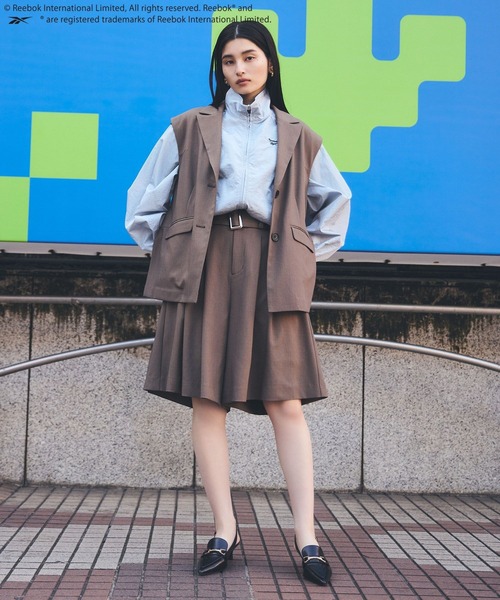 Reebok(リーボック)の「【Reebok】VIS別注ダブルジップラインブルゾン(ブルゾン・レディース・ネイビー/ホワイト/サックスブルー・FREE)」の7枚目の写真