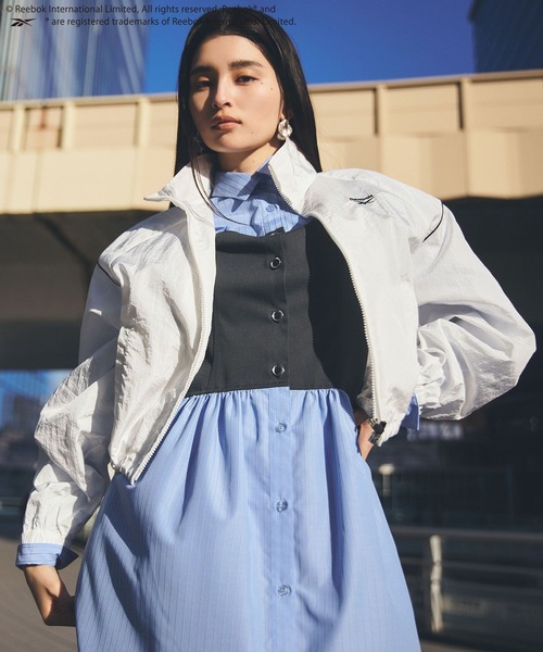 Reebok(リーボック)の「【Reebok】VIS別注ダブルジップラインブルゾン(ブルゾン・レディース・ネイビー/ホワイト/サックスブルー・FREE)」の11枚目の写真