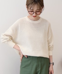 透かし編みニットプルオーバー