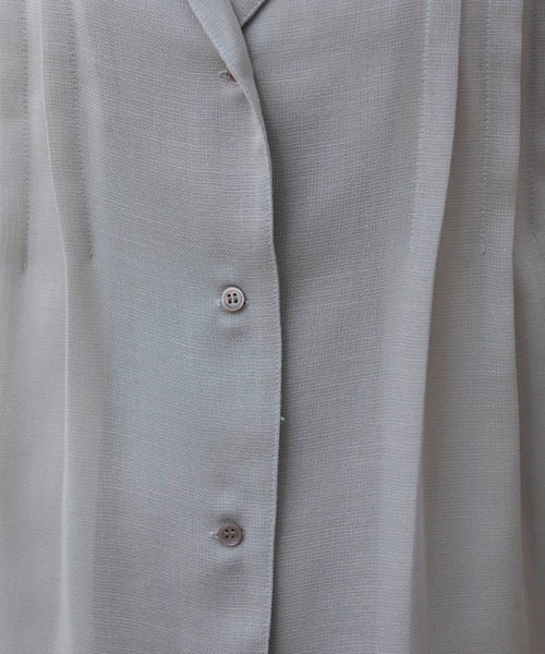 Munich（ミューニック）の「【速乾性】【通気性】【防シワ】麻調メッシュタックブラウス（シャツ/ブラウス・レディース・ホワイト/ブラック/ベージュ・FREE）」の13枚目の写真