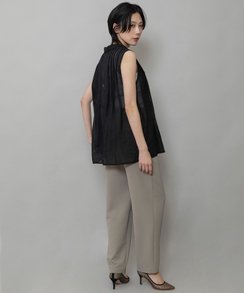 Munich（ミューニック）の「【速乾性】【通気性】【防シワ】麻調メッシュタックブラウス（シャツ/ブラウス・レディース・ホワイト/ブラック/ベージュ・FREE）」の17枚目の写真