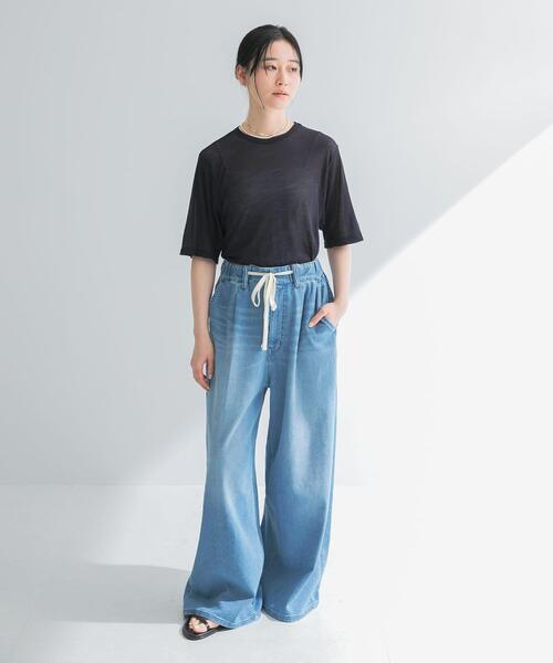 URBAN RESEARCH（アーバンリサーチ）の「『3サイズ展開』綿麻デニムイージーパンツ（デニムパンツ・レディース・ライトブルー・36/38/40）」の9枚目の写真