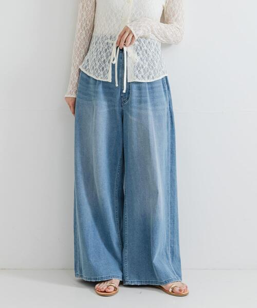 URBAN RESEARCH（アーバンリサーチ）の「『3サイズ展開』綿麻デニムイージーパンツ（デニムパンツ・レディース・ライトブルー・36/38/40）」の10枚目の写真