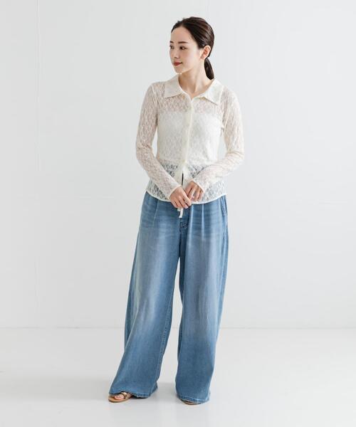 URBAN RESEARCH（アーバンリサーチ）の「『3サイズ展開』綿麻デニムイージーパンツ（デニムパンツ・レディース・ライトブルー・36/38/40）」の12枚目の写真