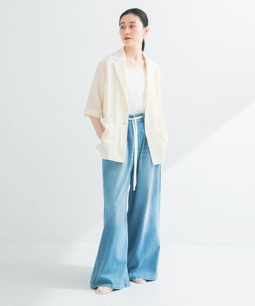 URBAN RESEARCH（アーバンリサーチ）の「『3サイズ展開』綿麻デニムイージーパンツ（デニムパンツ・レディース・ライトブルー・36/38/40）」の17枚目の写真