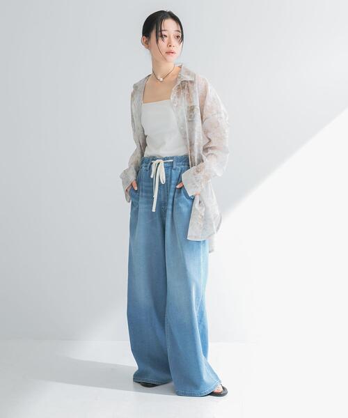 URBAN RESEARCH（アーバンリサーチ）の「『3サイズ展開』綿麻デニムイージーパンツ（デニムパンツ・レディース・ライトブルー・36/38/40）」の20枚目の写真