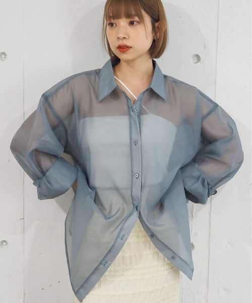 グラムリップス　LARGE POCKET シアーシャツ glamlips グラムリップス Large-Pocket シアー シャツ