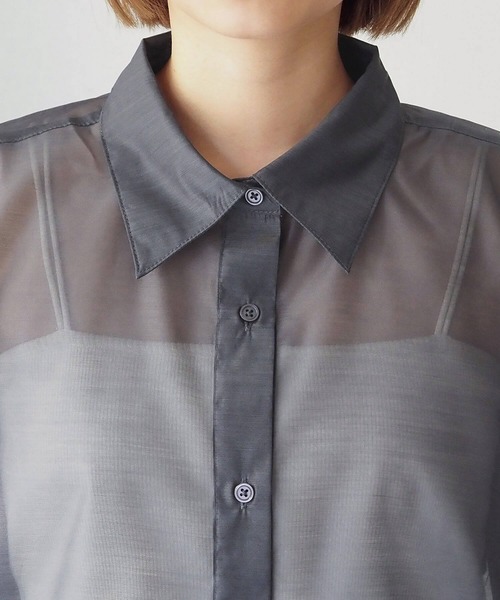 tiptop（ティップトップ）の「シアーアソートBIGシャツ（シャツ/ブラウス・レディース・グリーン系その他/ブルー系その他/ピンク/オフホワイト/グレー/チャコールグレー/ブルー/ブラック系その他/ブルー系その他2・FREE）」の10枚目の写真