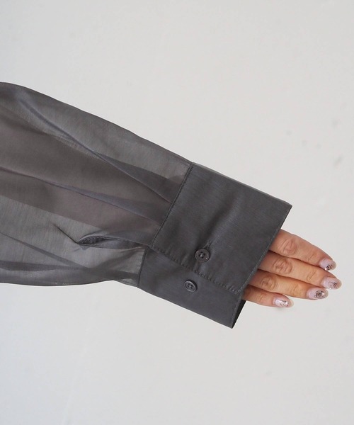 tiit シアーシャツ　ブラック tiptop（ティップトップ）の「シアーアソートBIGシャツ（シャツ