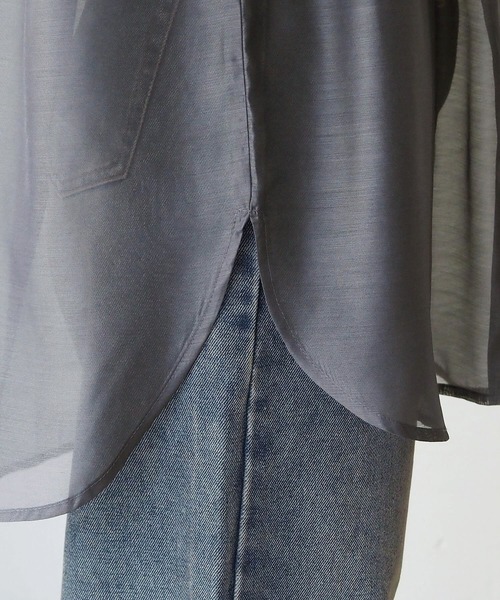 tiptop（ティップトップ）の「シアーアソートBIGシャツ（シャツ/ブラウス・レディース・グリーン系その他/ブルー系その他/ピンク/オフホワイト/グレー/チャコールグレー/ブルー/ブラック系その他/ブルー系その他2・FREE）」の14枚目の写真