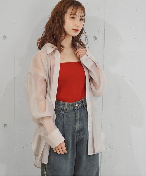 tiptop（ティップトップ）の「シアーアソートBIGシャツ（シャツ/ブラウス・レディース・グリーン系その他/ブルー系その他/ピンク/オフホワイト/グレー/チャコールグレー/ブルー/ブラック系その他/ブルー系その他2・FREE）」の16枚目の写真