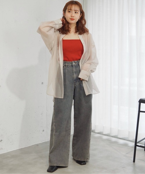 tiptop（ティップトップ）の「シアーアソートBIGシャツ（シャツ/ブラウス・レディース・グリーン系その他/ブルー系その他/ピンク/オフホワイト/グレー/チャコールグレー/ブルー/ブラック系その他/ブルー系その他2・FREE）」の19枚目の写真