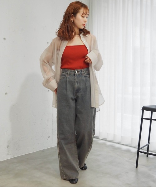 tiptop（ティップトップ）の「シアーアソートBIGシャツ（シャツ/ブラウス・レディース・グリーン系その他/ブルー系その他/ピンク/オフホワイト/グレー/チャコールグレー/ブルー/ブラック系その他/ブルー系その他2・FREE）」の20枚目の写真