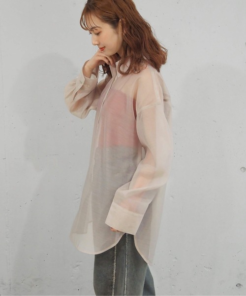 tiptop（ティップトップ）の「シアーアソートBIGシャツ（シャツ/ブラウス・レディース・グリーン系その他/ブルー系その他/ピンク/オフホワイト/グレー/チャコールグレー/ブルー/ブラック系その他/ブルー系その他2・FREE）」の21枚目の写真