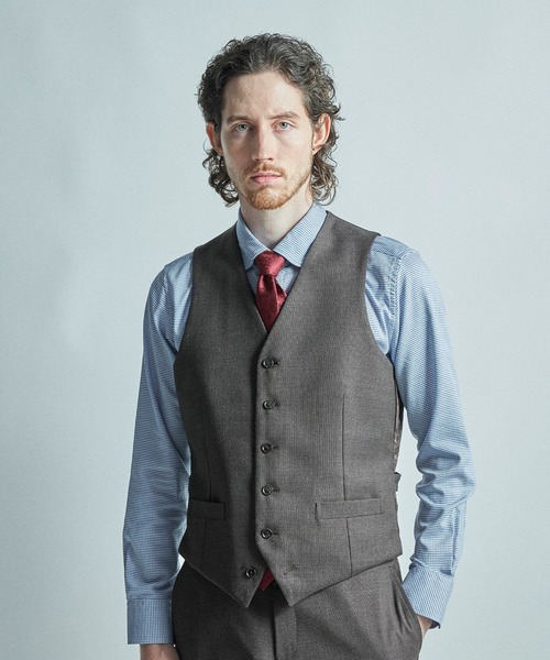MEN'S BIGI（メンズビギ）の「ミックスヤーン/ポップサック リバーシブルベスト（ベスト・メンズ・ネイビー/ブラウン・02/04/03）」の2枚目の写真