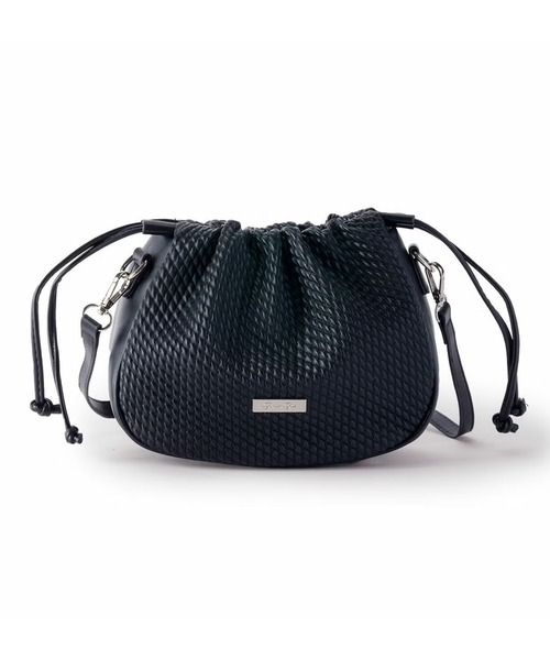 BarcosBlue(バルコスブルー)の「【BarcosBlue/バルコスブルー】キルティング風巾着2wayバッグ(ハンドバッグ・レディース・ベージュ/ブラック・ONE SIZE)」の2枚目の写真