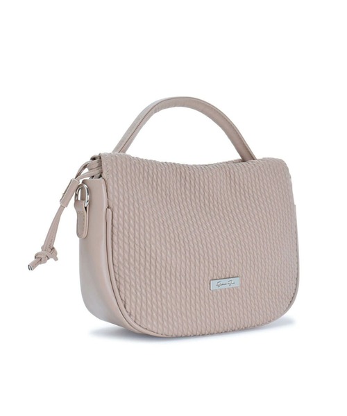 BarcosBlue(バルコスブルー)の「【BarcosBlue/バルコスブルー】キルティング風巾着2wayバッグ(ハンドバッグ・レディース・ベージュ/ブラック・ONE SIZE)」の3枚目の写真