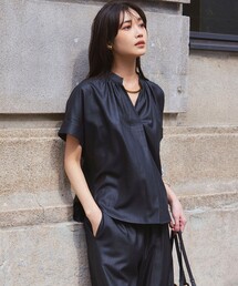 23区 | 【接触冷感/UVカット】ドライスラブストレッチ スキッパー ブラウス(シャツ/ブラウス)