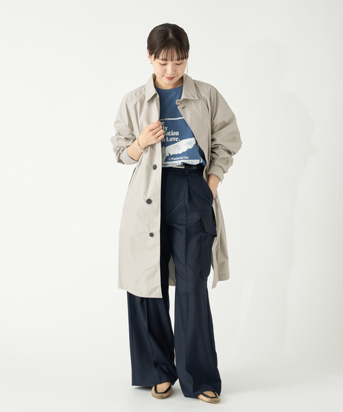 IENA（イエナ）の「THE NORTH FACE/ノースフェイス コンパイルライトコート NP12561（ステンカラーコート・レディース・ブラック/アイボリー・FREE）」の4枚目の写真