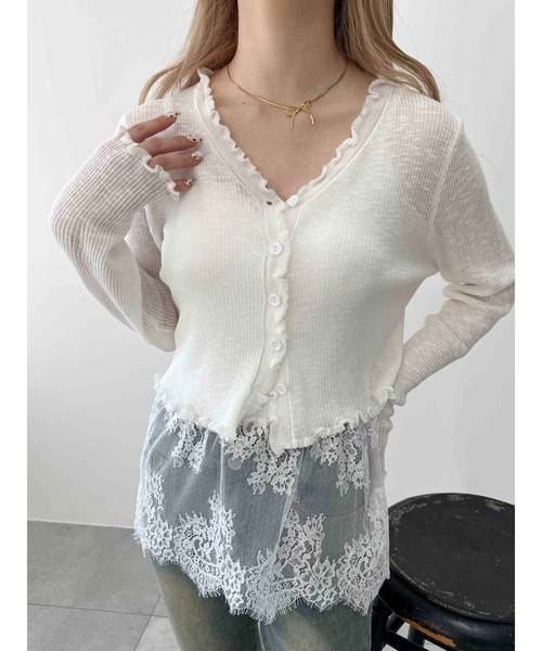 PHILLY（フィリー）の「【PHILLY】ヘムレースキャミソール（キャミソール・レディース・ホワイト/ブラック・FREE）」の10枚目の写真