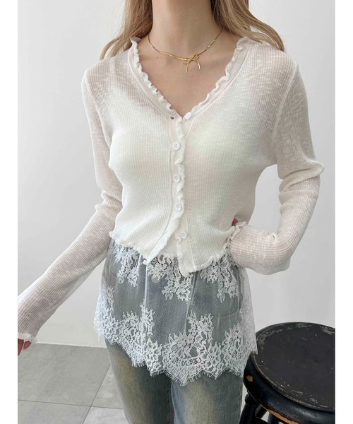 PHILLY（フィリー）の「【PHILLY】ヘムレースキャミソール（キャミソール・レディース・ホワイト/ブラック・FREE）」の8枚目の写真