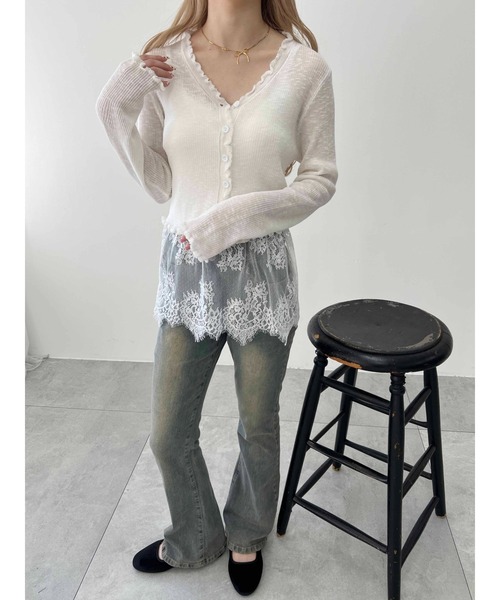 PHILLY（フィリー）の「【PHILLY】ヘムレースキャミソール（キャミソール・レディース・ホワイト/ブラック・FREE）」の5枚目の写真