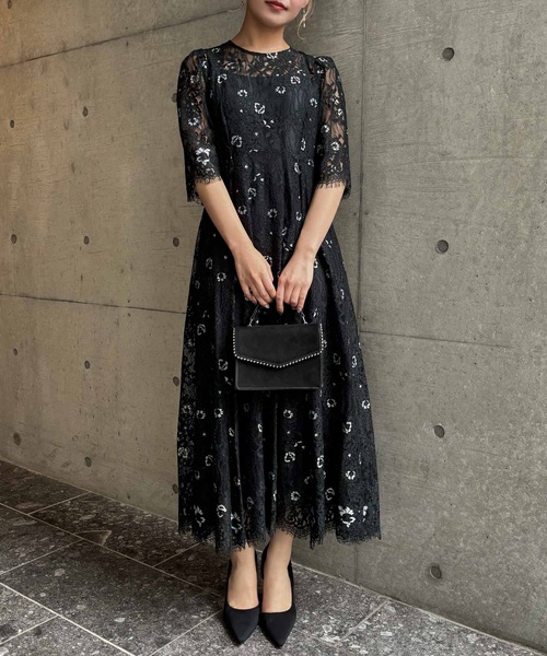 aity(アイティ)の「2wayレースバックリボンレイヤードドレス 結婚式 二次会 成人式 同窓会 パーティードレス オケージョンドレス お呼ばれワンピース(ドレス・レディース・グリーン系その他/ダークカーキ/チャコール/スモークピンク・38(M))」の3枚目の写真