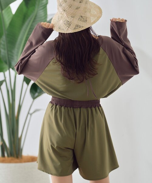 CIAOPANIC TYPY(チャオパニックティピー)の「【WEB限定】バックリボンラグランスリーブラッシュガード(ラッシュガード・レディース・カーキ/モカ/ベージュ・MEDIUM/LARGE)」の22枚目の写真