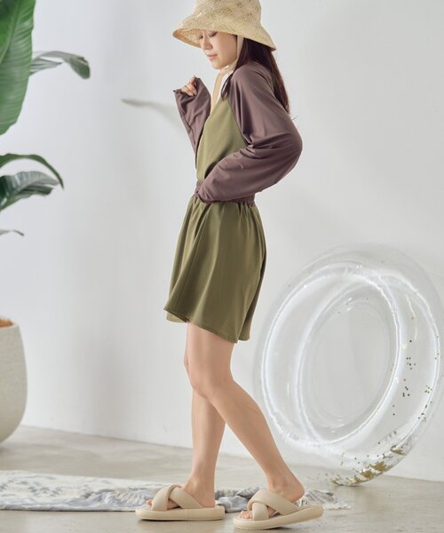 WEB限定】バックリボンラグランスリーブラッシュガード（ラッシュ