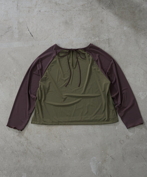 CIAOPANIC TYPY(チャオパニックティピー)の「【WEB限定】バックリボンラグランスリーブラッシュガード(ラッシュガード・レディース・カーキ/モカ/ベージュ・MEDIUM/LARGE)」の8枚目の写真