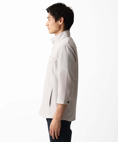 MK MICHEL KLEIN HOMME （エムケーミッシェルクランオム）の「【洗える】 リネンタッチミリタリー七分袖シャツ（シャツ/ブラウス・メンズ・カーキ/ライトグレー・46/48/51）」の13枚目の写真