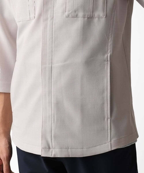 MK MICHEL KLEIN HOMME （エムケーミッシェルクランオム）の「【洗える】 リネンタッチミリタリー七分袖シャツ（シャツ/ブラウス・メンズ・カーキ/ライトグレー・46/48/51）」の17枚目の写真